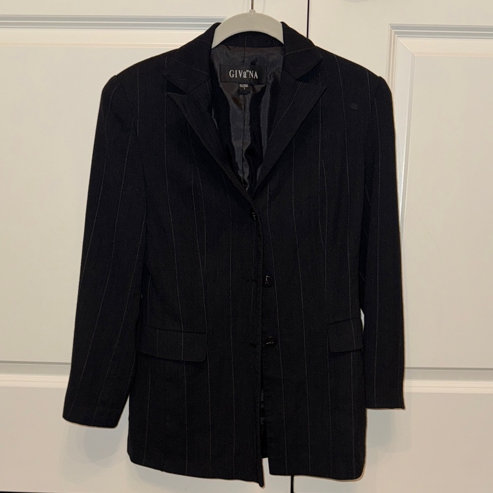 Black Pinstripe Women's Blazer